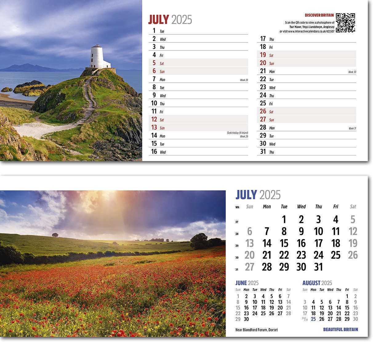 Discover Beautiful Britain Desk Calendar