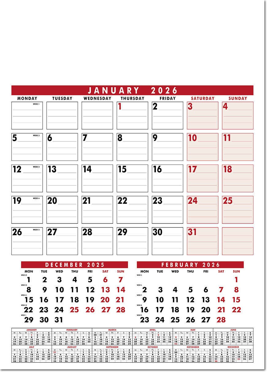 Extra Large Wire Bound Calendar