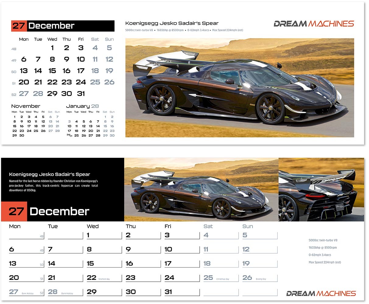 Dream Machines Task Station Desk Calendar