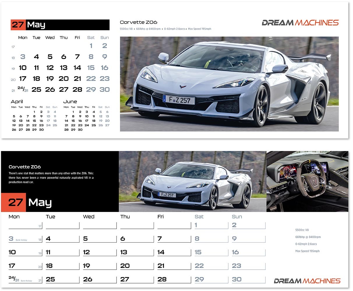 Dream Machines Task Station Desk Calendar