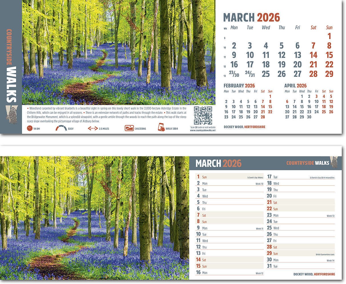 Countryside Walks Note Station Desk Calendar