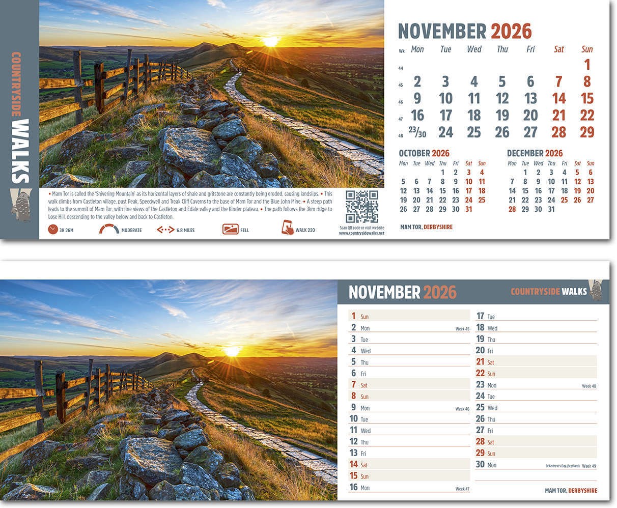 Countryside Walks Note Station Desk Calendar