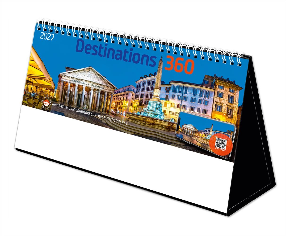 Destinations360 Premium Lined Easel Desk Calendar