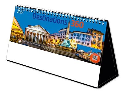 Destinations360 Premium Lined Easel Desk Calendar