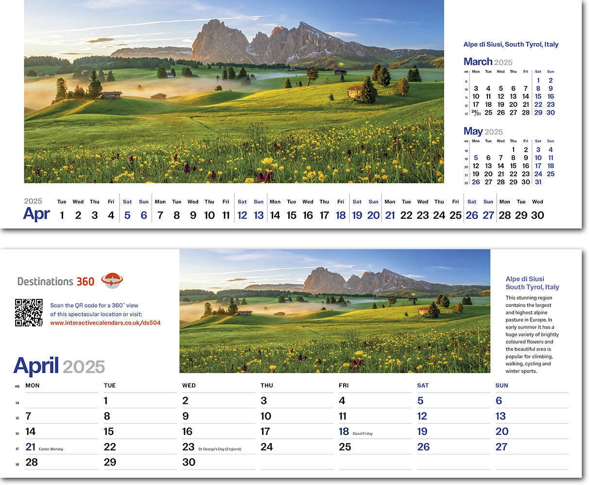 Destinations360 Task Station Desk Calendar