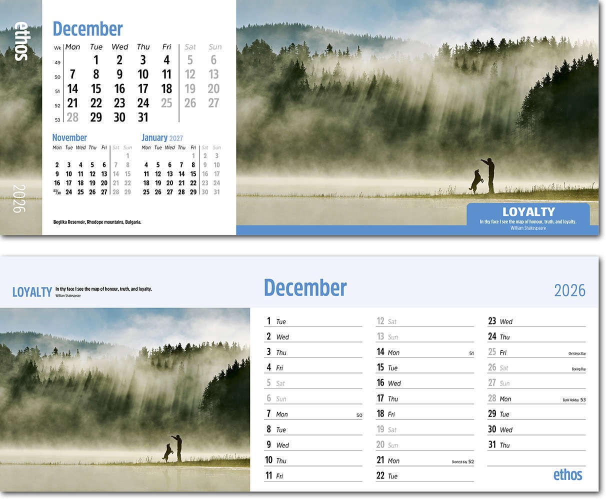 Ethos Desk Calendar