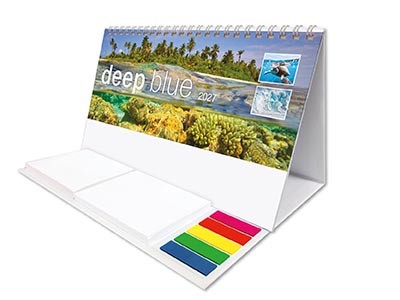 Deep Blue Note Station Desk Calendar