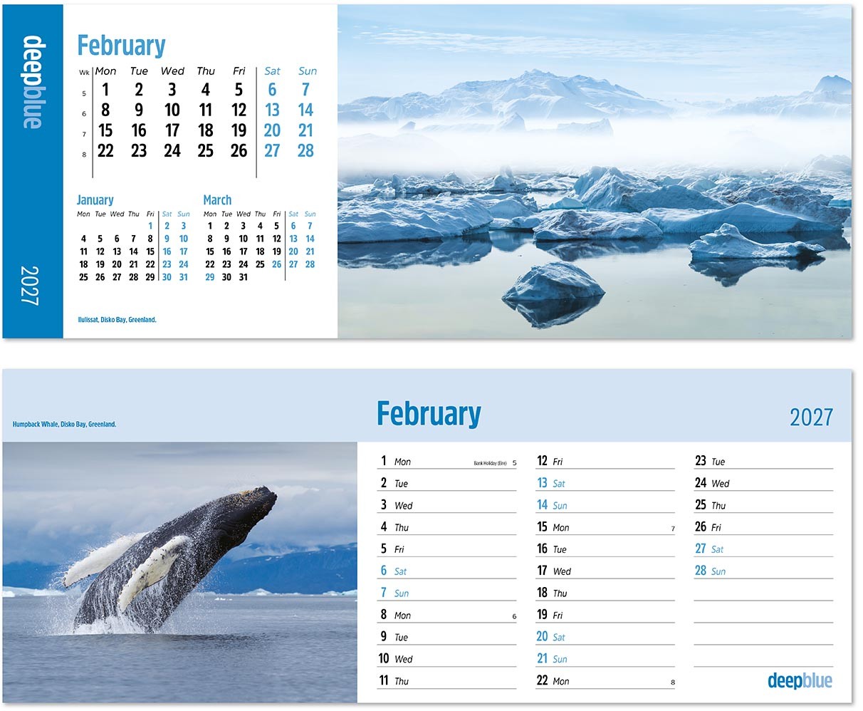 Deep Blue Task Station Desk Calendar