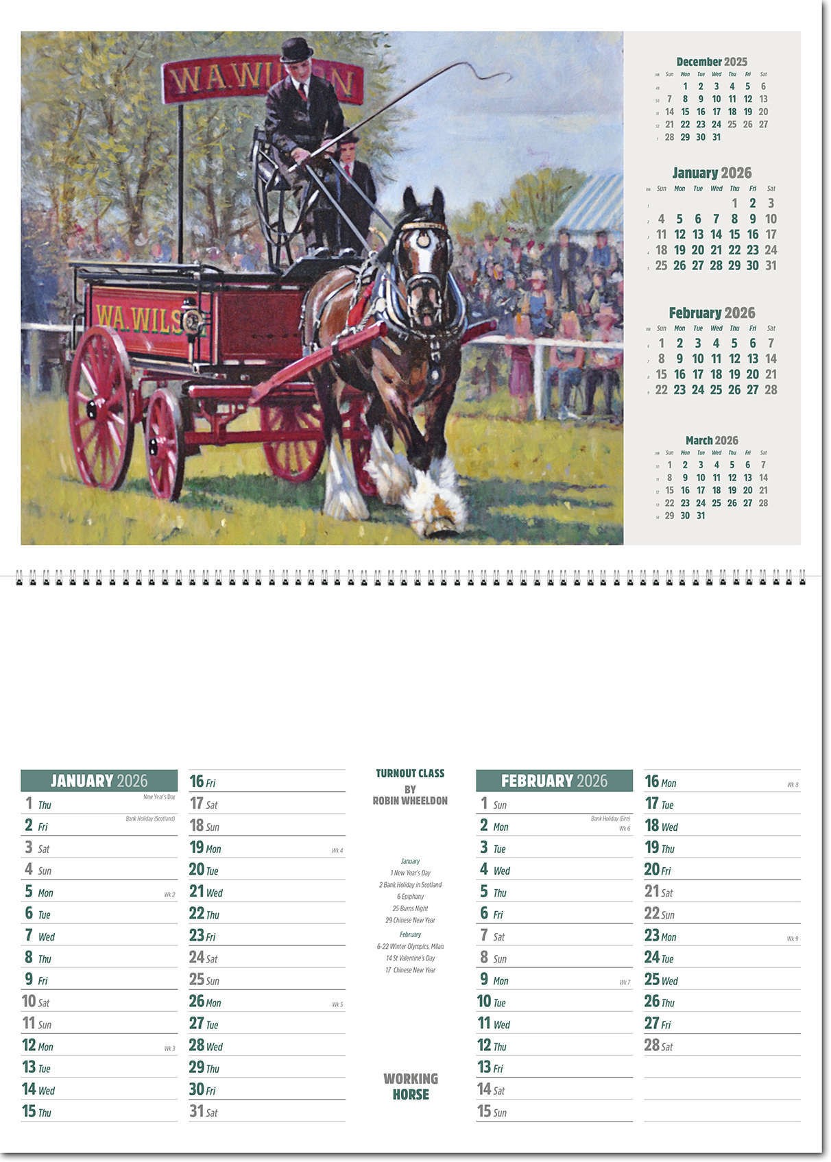 Working Horse Postage Saver Calendar